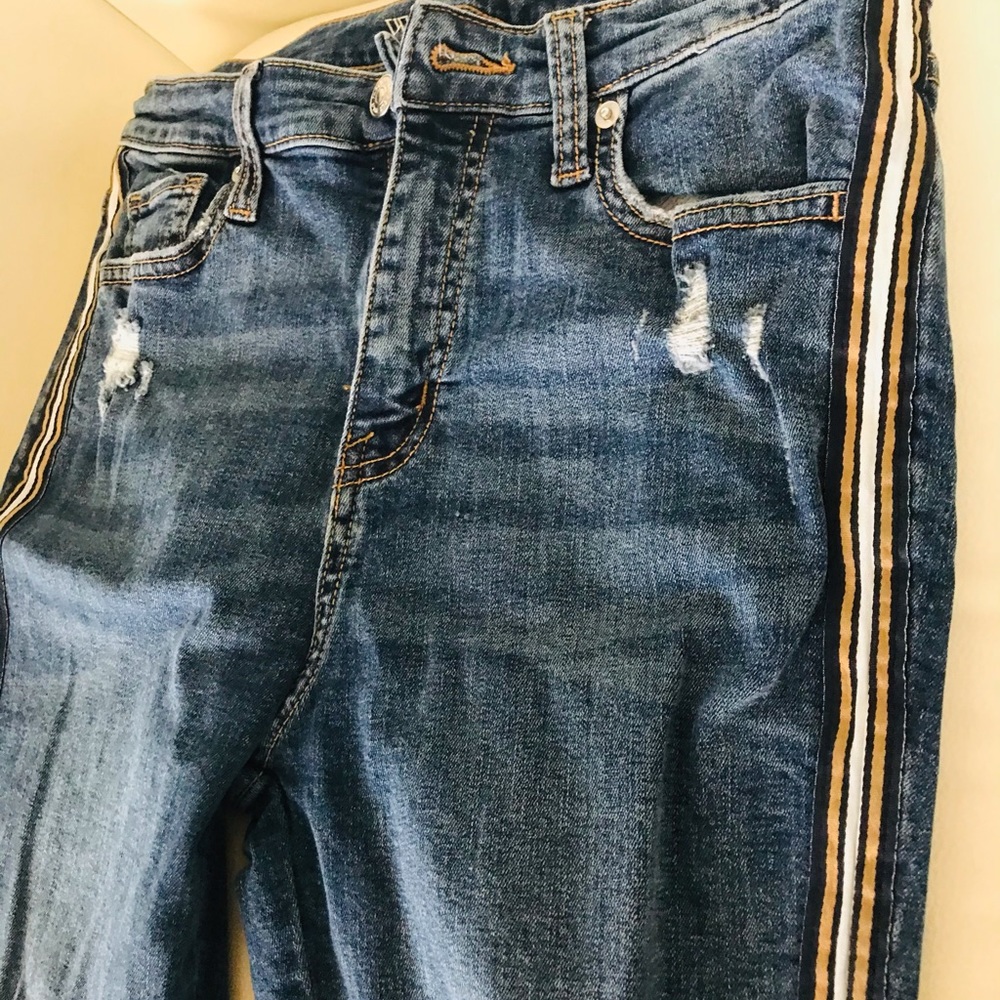 Stripe Detail Skinny Jeans